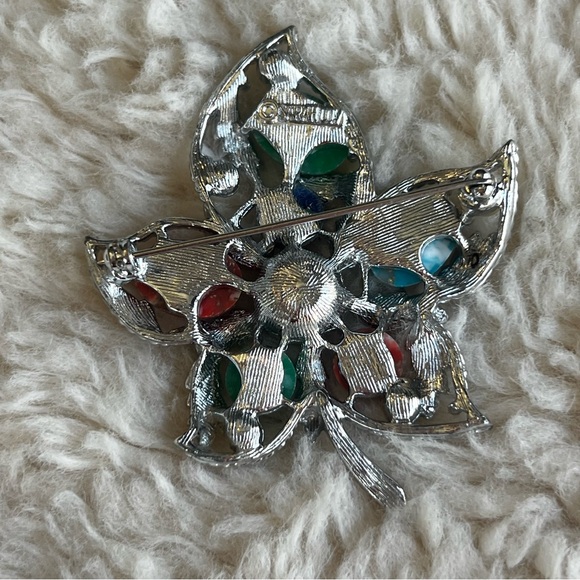 Sarah Coventry Vintage Silver Toned Leaf Brooch - Picture 9 of 13